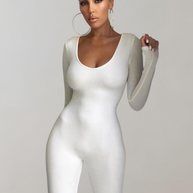WW - Langärmeliger Schlitzausschnitt Jumpsuits