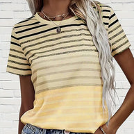 WW | T-Shirt Rundhals Kurzarm Gestreift