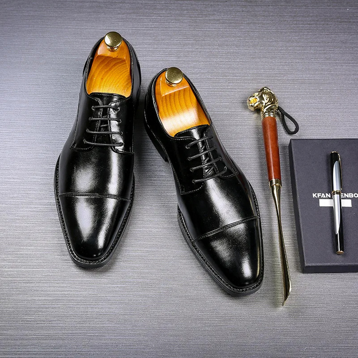 W&W Mode | Luxuriöse Leder Herrenschuhe Mit Schnürung Und Polierter Oberfläche