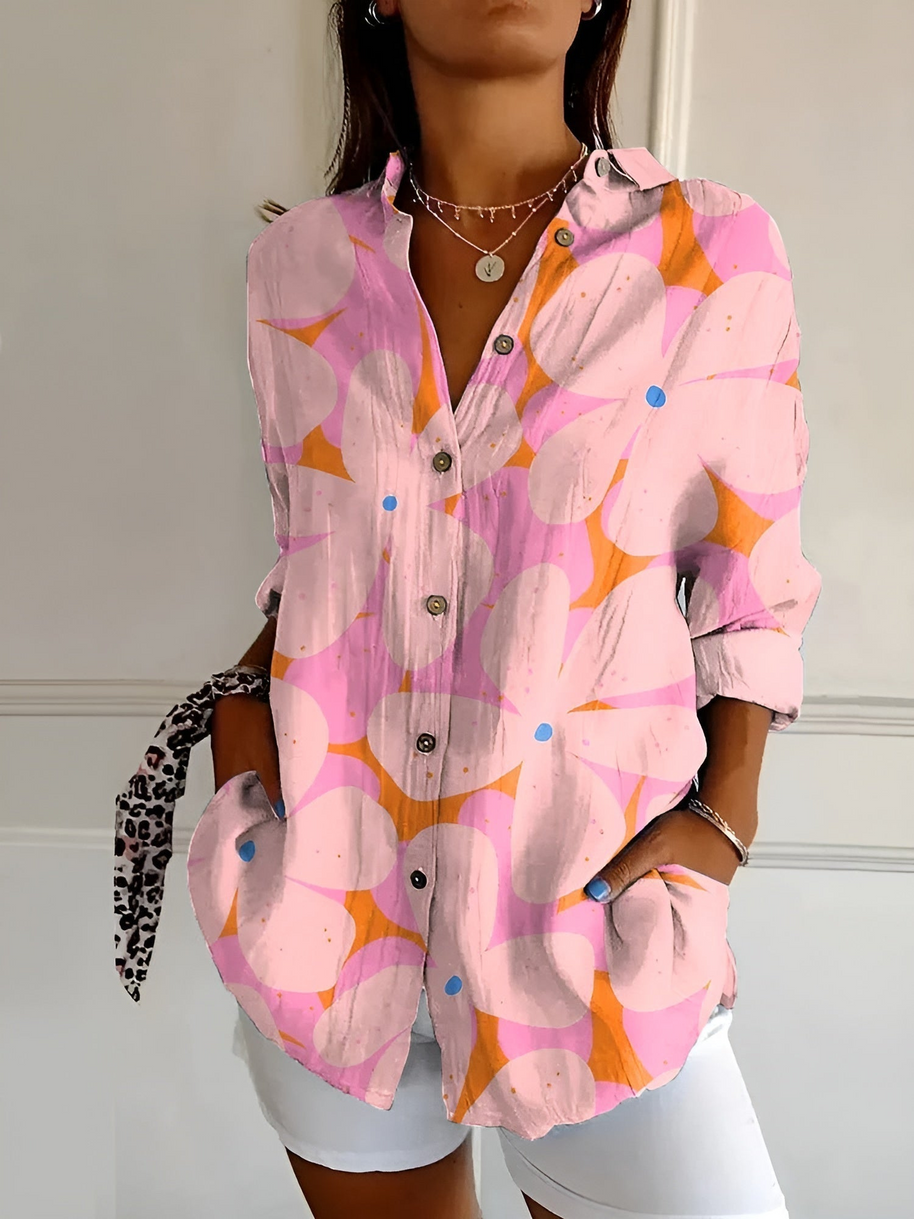 WW | Damenbluse Elegante Luftige Bluse Mit Knöpfen Für Frauen
