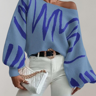 WW - Print Laternenärmel Off-Shoulder