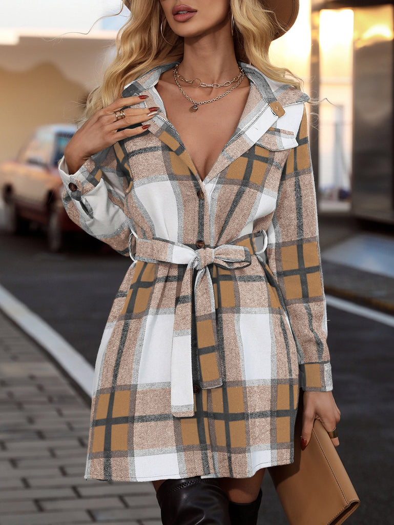 WW | Langarm Tartan Gürteljacke
