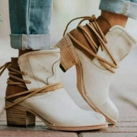 Neue Stiefel Damen Leder Schuhe