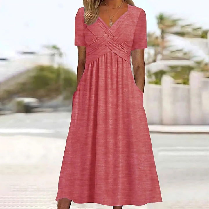 W&W Mode | Elegantes Midikleid Mit V-ausschnitt