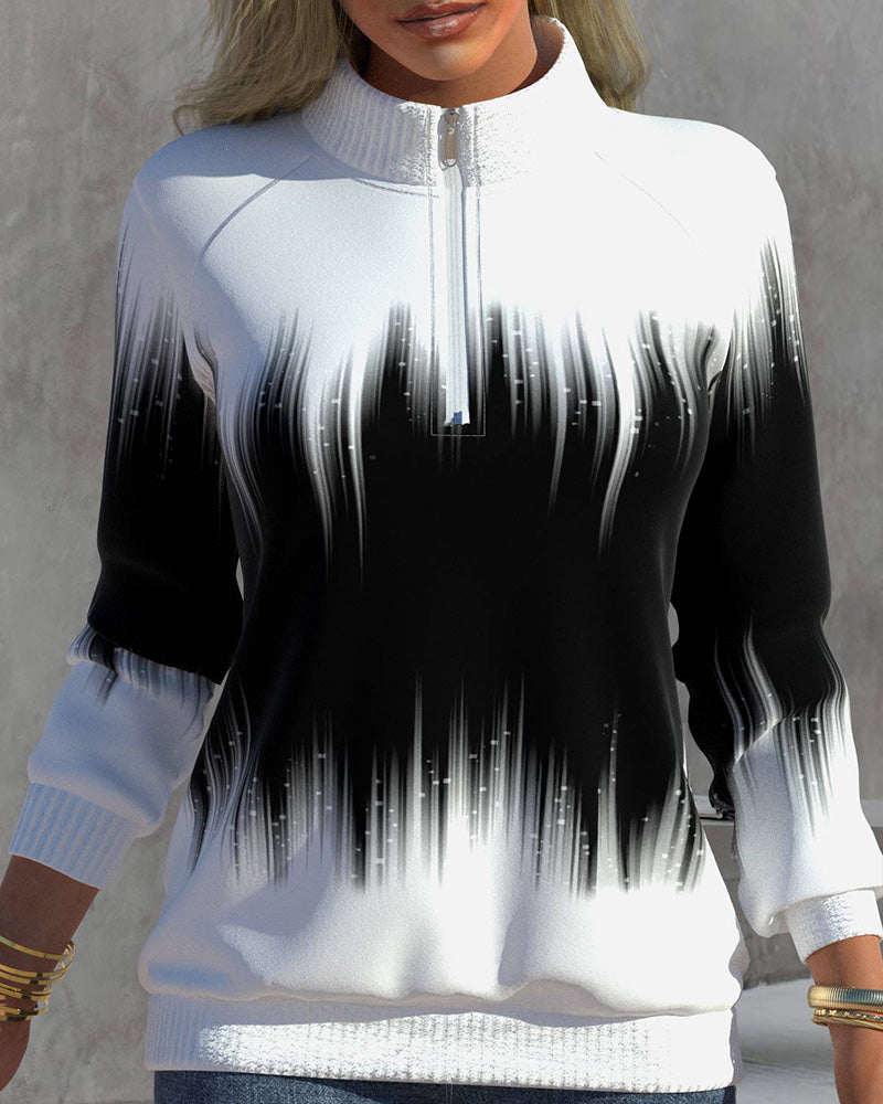 WW | Damen mit Hohem Kragen Strickjacke mit Reißverschluss