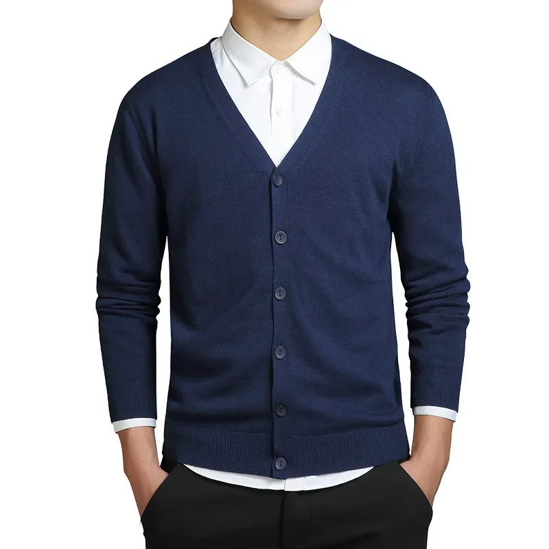 WW | Herren Strickjacke Mit Knöpfen, V-ausschnitt, Leichtes Material, Slim Fit Design