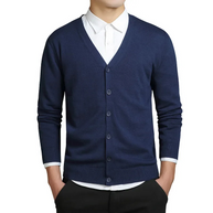 WW | Herren Strickjacke Mit Knöpfen, V-ausschnitt, Leichtes Material, Slim Fit Design