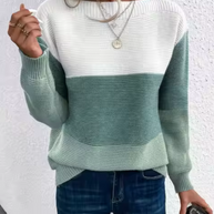 WW | Casual Herbst Dreifarbiger Strickpullover für Frauen