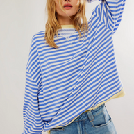 WW | Lässiges Gestreiftes Sweatshirt Mit Kontrastierenden Akzenten Für Damen