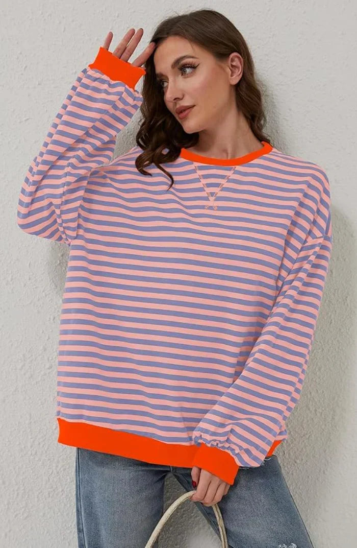 W&W Mode | Bequemer Gestreifter Pullover