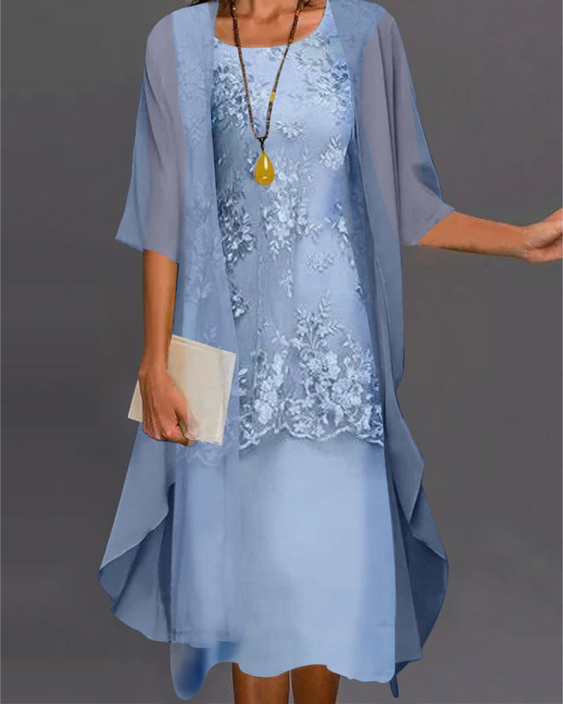 WW | Zweiteiliges Chiffon Kleid