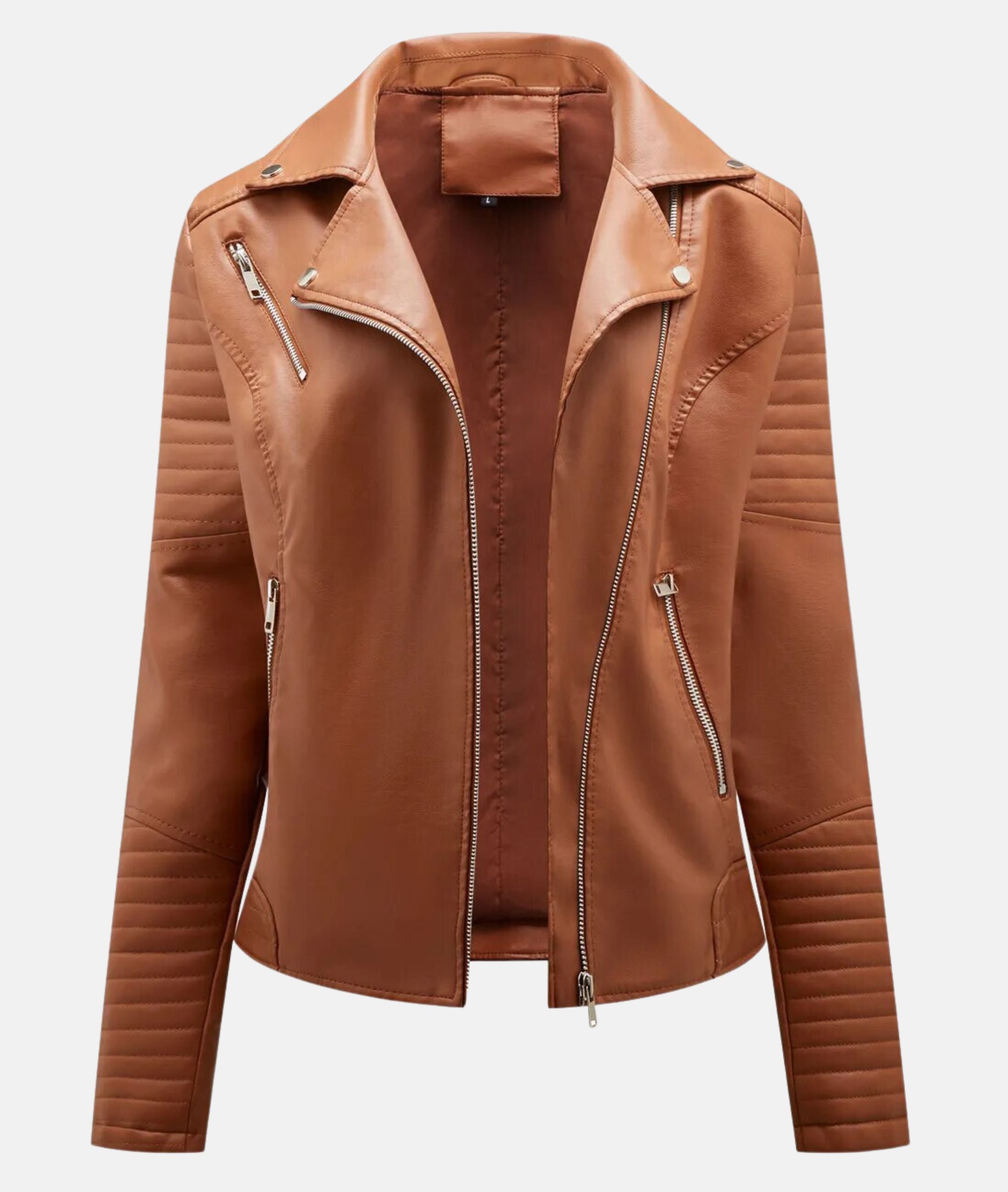 WW | Damen Lederjacke ohne Kapuze - Stilvolle Bikerjacke