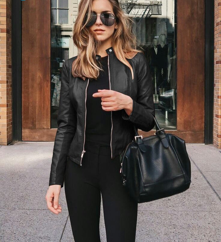 W&W Mode Lederjacke | Elegante Jacke in Lederoptik für Damen