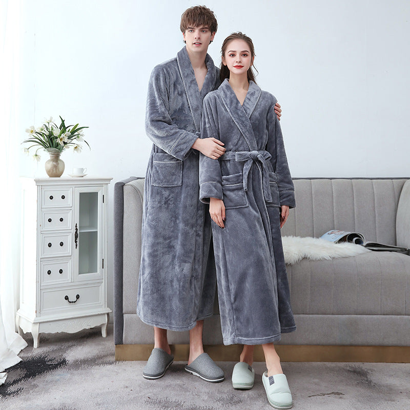 W&W Mode | Wunderschöner Langer Flanell-Bademantel für Paare