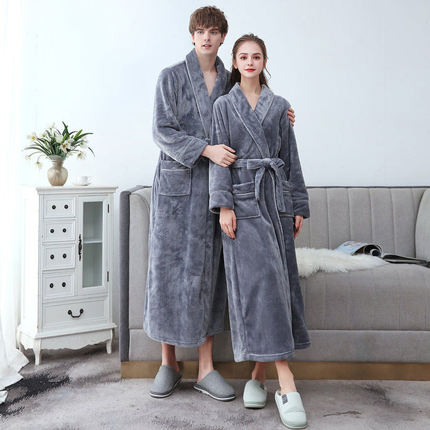 WW | Wunderschöner Langer Flanell-Bademantel für Paare