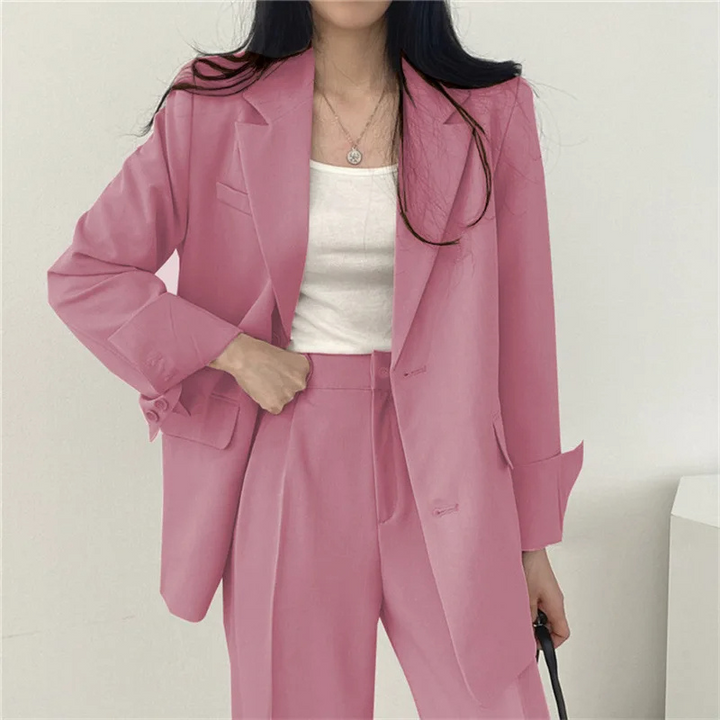 W&W Mode | Langer Damenblazer mit Breitem Revers und Relaxter Passform