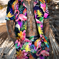 WW | Herren Sommer Satz Hawaiian Shirt Und Kurze Hose Für Männer