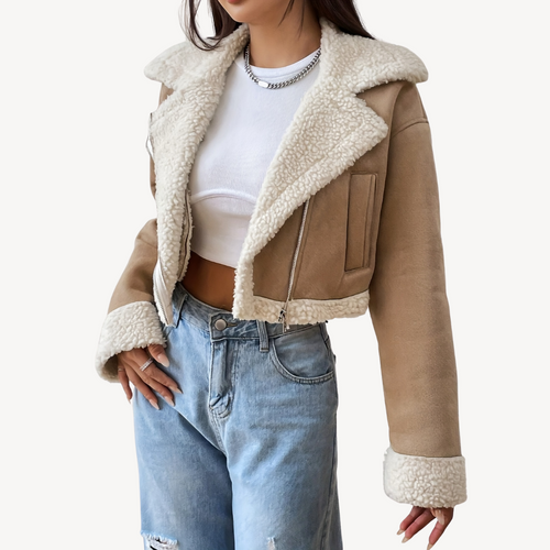 W&W Mode | Damen Kunstfell Wildlederjacke