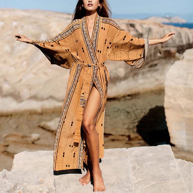 Wolff | Boho Strand-Kimono mit Druck