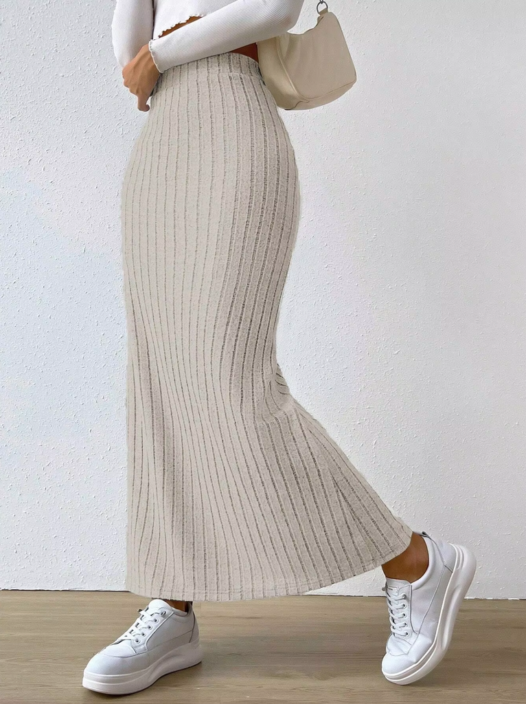 WW | Langer Strickrock mit Hoher Taille