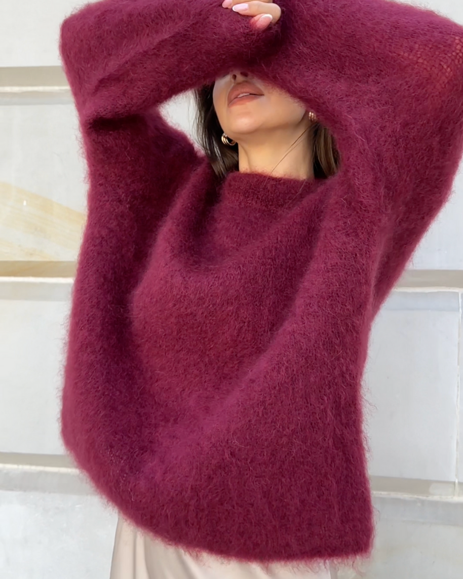 WW | Mohair Mischpullover mit Rundhalsausschnitt