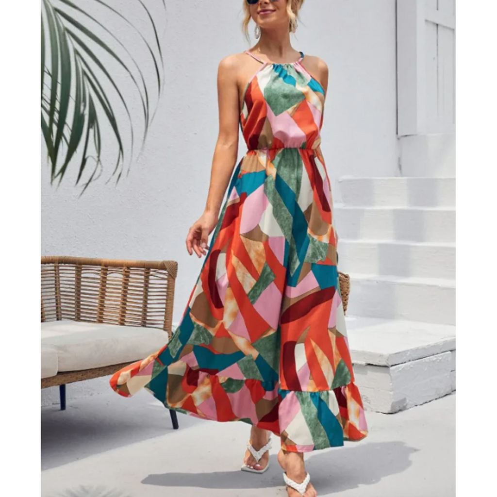 WW | Damen Maxikleid Sommer Halfter