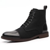 WW | Stylische Herrenschuhe Stiefel Mit Leder Und Stoffeinsatz