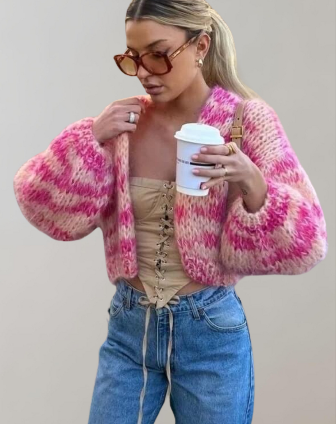 W&W Mode | Übergroße Und Bunte Strickjacke