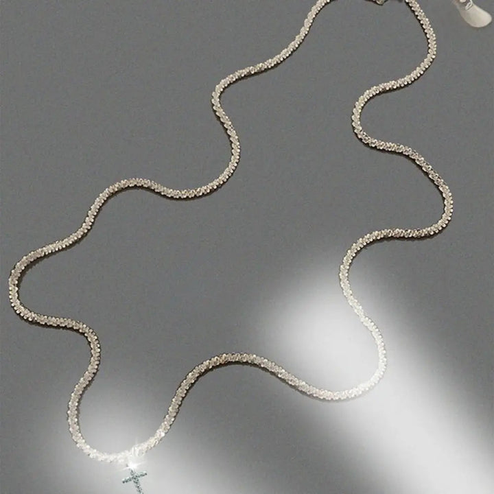 W&W Mode | Sterling Silber Kreuz Zirkonia Halskette Für Damen