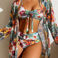 WW | Dreiteiliges Bikini-Set mit Blumen