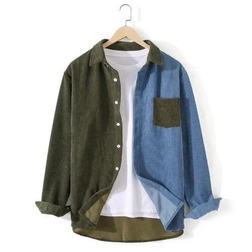 WW | Zweifarbiges Cordhemd Mit Kontrasttasche