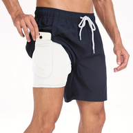 WW | Schnell Trocknende Herren Badehose Doppelschicht Design