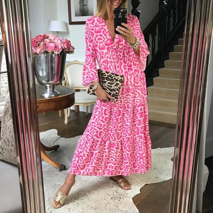 W&W Mode Stilvolles Sommerkleid mit Leopardenmuster