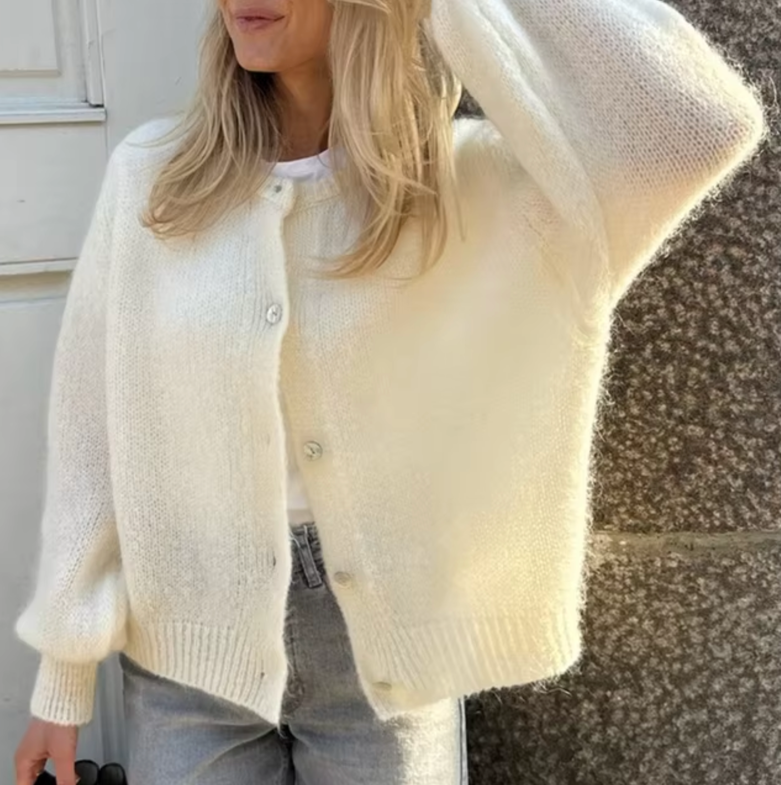 WW – Gebreid vest met knoopsluiting