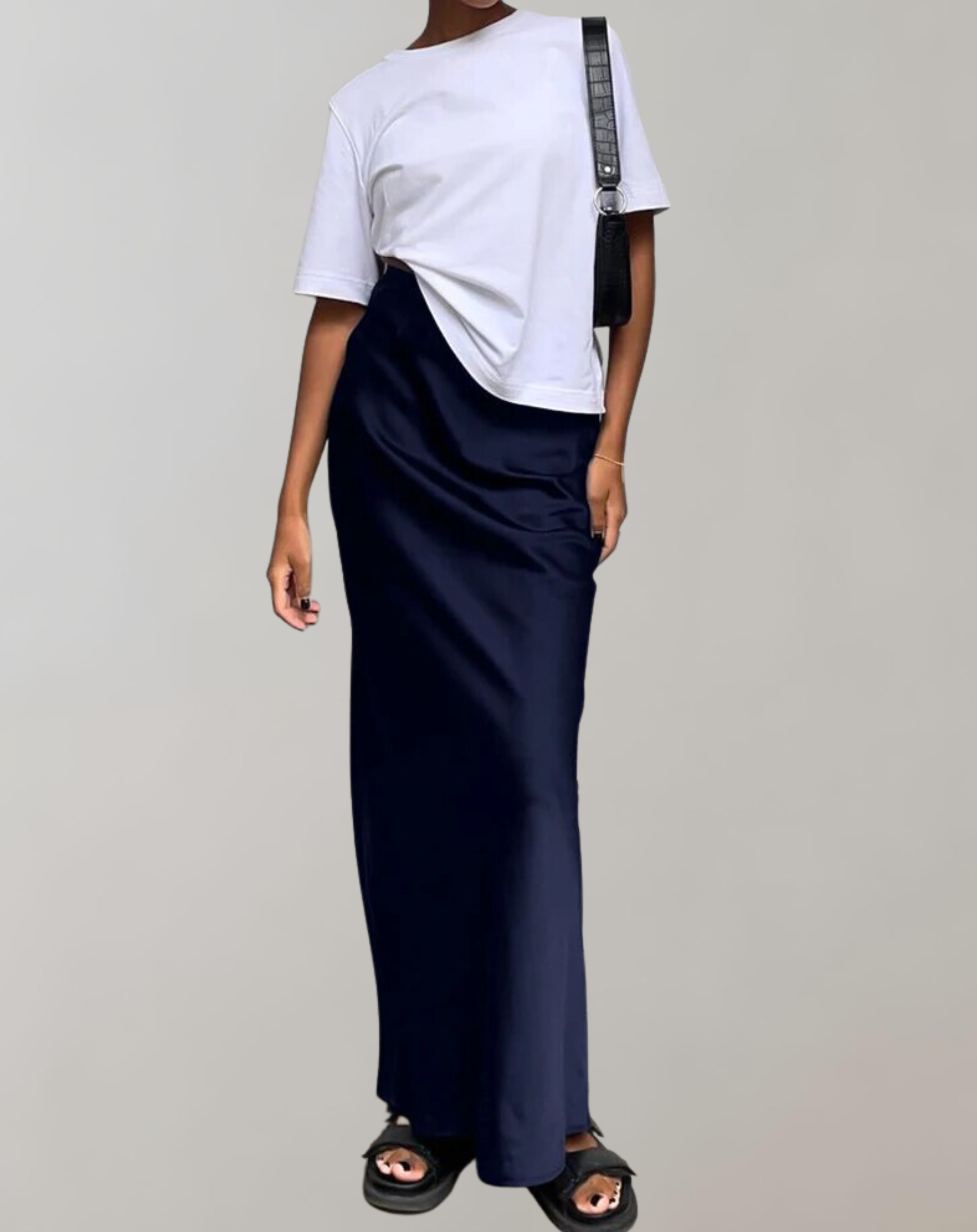 WW - Elegante Satin Schwarz Trompete