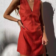 WW | Mini Kleid Ohne Ärmel aus Leinen