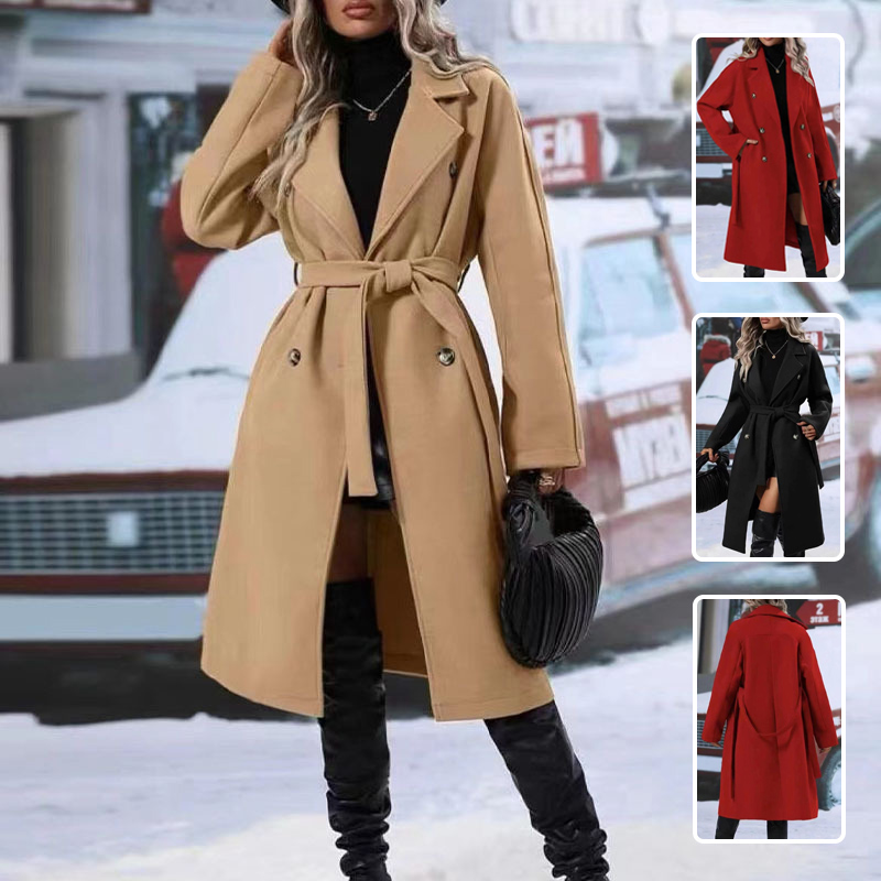 WW | Klassischer Damen Trenchcoat Mit Doppelknopfverschluss