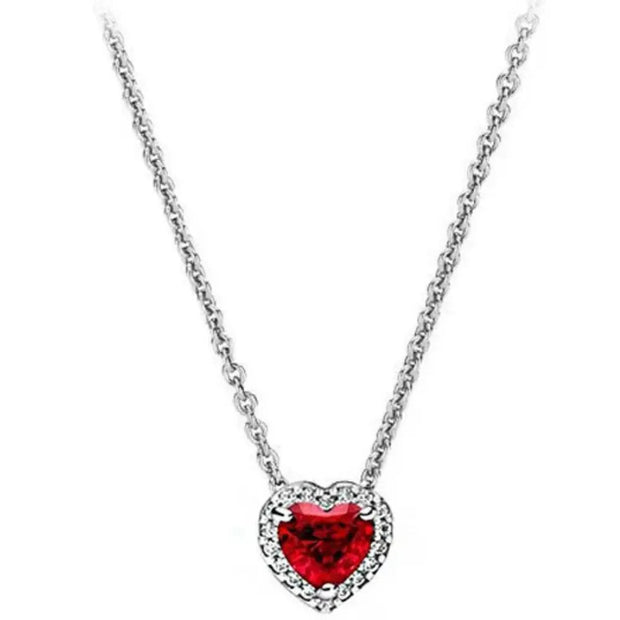WW | Sterling Silber Augenverbländende Herzförmige Anhänger Kette Für Damen