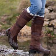 WW | Outdoor-Stiefel mit hohem Schaft und Schnallen - Leder-Regenstiefel für Damen