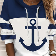 WW | Colorblock-Hoodie mit Anker-Print