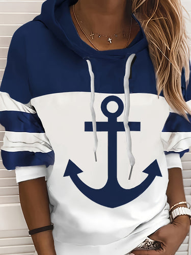 W&W Mode | Colorblock-Hoodie mit Anker-Print