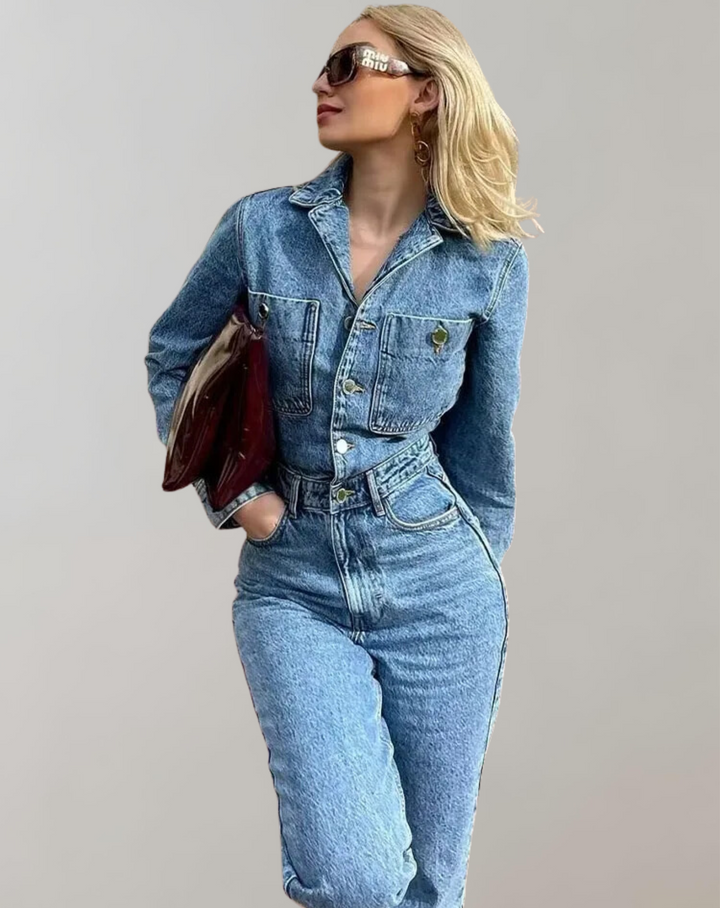 Damen-Denim-Jumpsuit