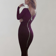 WW - Langärmliges Kleid mit Rückenreißverschluss