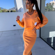 Elegantes Sweatshirt Kleid Set
