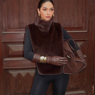 WW | Pelz Rollkragenweste - Damen - Weich und Elegant mit Luxuriösem Aussehen