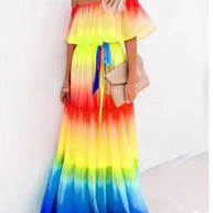 Damen Maxikleid mit schulterfreiem Design von WW