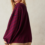 WW | Lässiges Gestreiftes Sweatshirt Mit Kontrastierenden Akzenten Für Damen
