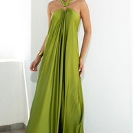 WW | Satin Halter Neck Maxi Dress für Frauen