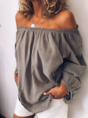 WW | Off Shoulder Bluse Mit Eleganten Ballonärmeln