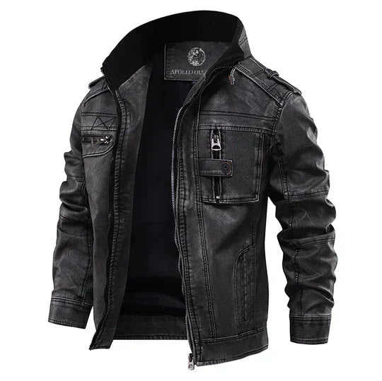 WW | Hochwertige Motorrad Lederjacke Für Herren